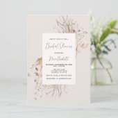 Boho Neutral Shades Botanisch Lijst Vrijgezellenfe Kaart (Staand voorkant)