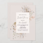 Boho Neutral Shades Botanisch Lijst Vrijgezellenfe Kaart (Voorkant / Achterkant)