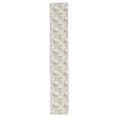 Boho Neutral White Flowers Table Runner Lange Tafelloper (Voorkant)