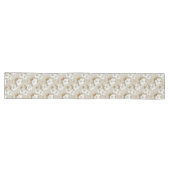 Boho Neutral White Flowers Table Runner Lange Tafelloper (Horizontaal)