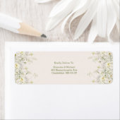 Boho Neutral White Waterverf Wildflower Wedding Etiket (Insitu)