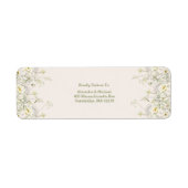 Boho Neutral White Waterverf Wildflower Wedding Etiket (Voorkant)