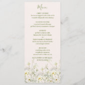 Boho Neutral White Waterverf Wildflower Wedding Menu (Achterkant)