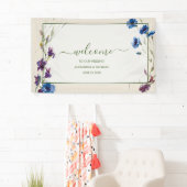 Boho Neutral White Waterverf Wildflower Wedding Spandoek (Insitu)