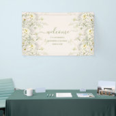 Boho Neutral White Waterverf Wildflower Wedding Spandoek (Beurs)