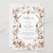 Boho Neutral Wildflower Baby shower Kaart (Voorkant)