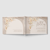 Boho neutral Wildflower Ivory Arch Lijst bruiloft Gastenboek (Volledig)