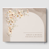 Boho neutral Wildflower Ivory Arch Lijst bruiloft Gastenboek (Achterkant)