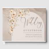Boho neutral Wildflower Ivory Arch Lijst bruiloft Gastenboek (Voorkant)