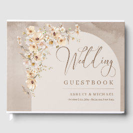Boho neutral Wildflower Ivory Arch Lijst bruiloft Gastenboek