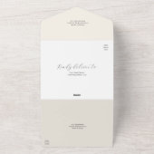 Boho Neutral Wildflower RSVP & QR Code Wedding All In One Uitnodiging (Buitenkant)