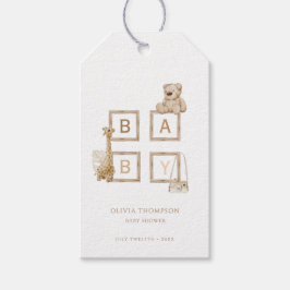 Boho Neutral Wood Block Letters Cadeaulabel