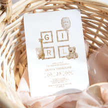 Boho Neutral Wood Block Letters Het is een Girl Sh