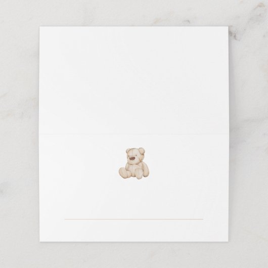 Boho Neutral Wood Block Letters Plaatskaartje (Buitenkant ongevouwen)