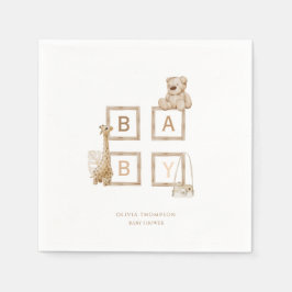 Boho Neutral Wood Block Letters Servet