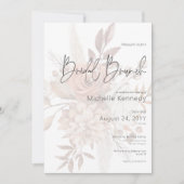 Boho Neutral Zacht Bloemen Boeket Bruids Brunch Kaart (Voorkant)