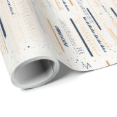 Boho neutrale aardeachtige marine roestige geometr cadeaupapier (Rol Hoek)