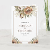 Boho Neutrale Aardse Bloem Taupe QR Code Trouwen (Voorkant)