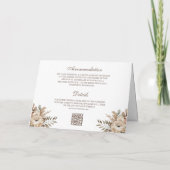 Boho Neutrale Aardse Bloemige Taupe QR Code Trouwe (Achterkant)