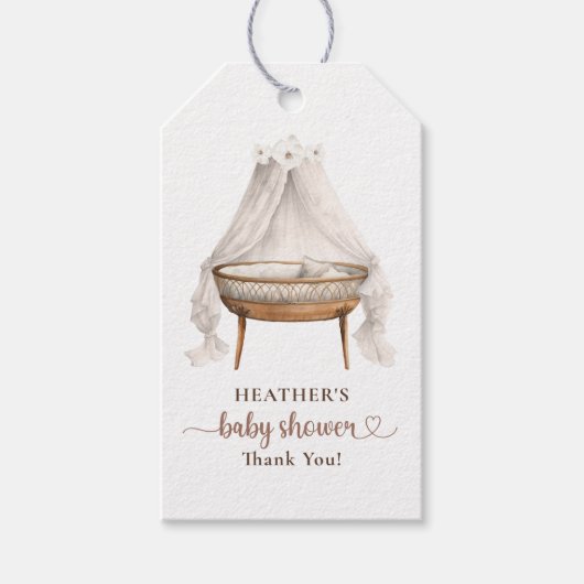 Boho Neutrale Baby Shower Bedank Je Geschenklabel Cadeaulabel (Voorkant)