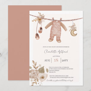 Boho Neutrale Baby Shower Uitnodiging voor Babykle