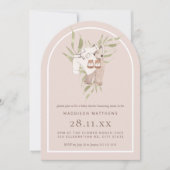 Boho neutrale babyshower uitnodigingsboog kaart (Voorkant)