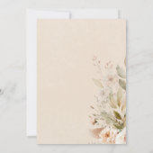 Boho Neutrale Bloemachtige Bruidsfeest Kaart (Achterkant)
