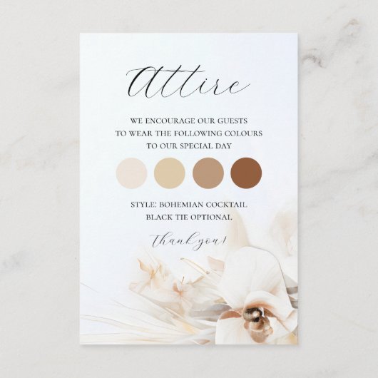 Boho Neutrale Bloemdetails Kaart (Achterkant)