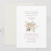 Boho Neutrale Bloemige Elegante Trouw  Kaart (Voorkant / Achterkant)