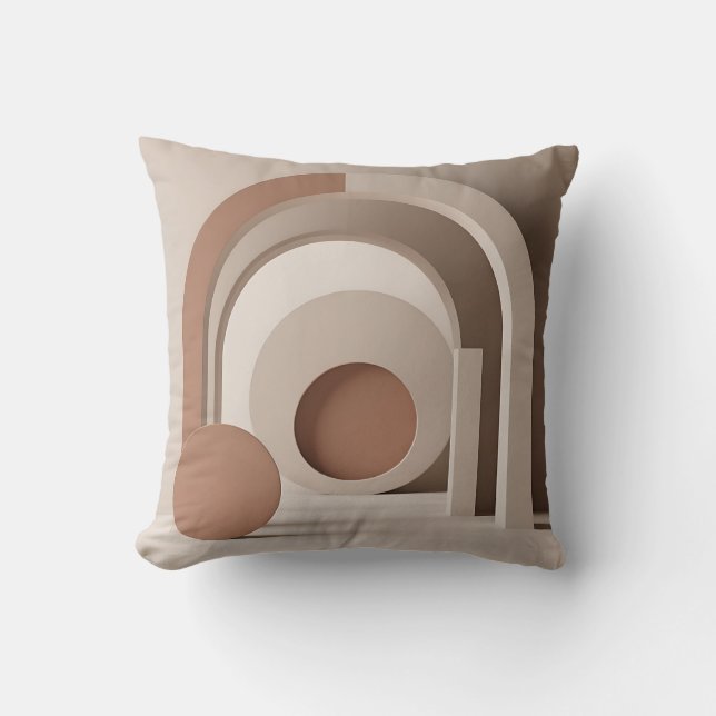 Boho Neutrale Boog Geometrisch Modern  Kussen (Voorkant)