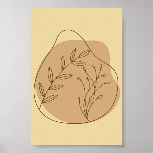 Boho Neutrale Botanische Abstracte Wandkunst Print (Voorkant)
