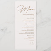 Boho Neutrale Champagne Bruiloft Menu (Voorkant)