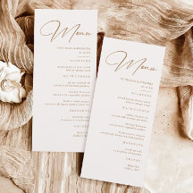 Boho Neutrale Champagne Bruiloft Menu
