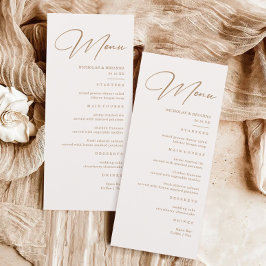 Boho Neutrale Champagne Bruiloft Menu