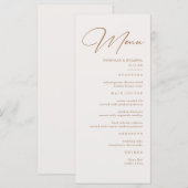 Boho neutrale champagne huwelijksmenu menu (Voorkant / Achterkant)