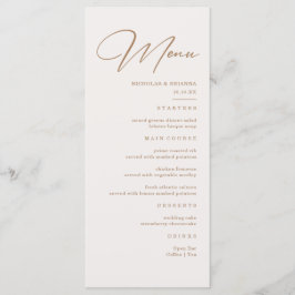 Boho neutrale champagne huwelijksmenu  menu