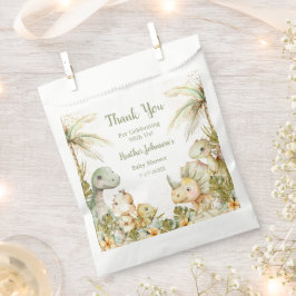 Boho Neutrale Dinosaur Baby Shower Bedankzakje