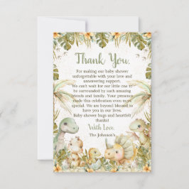 Boho Neutrale Dinosaurus Baby Shower Bedankkaart