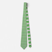 Boho Neutrale Groene Gestreepte Heren Das (Voorkant)