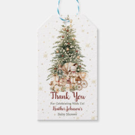 Boho Neutrale Kerst Baby Shower Cadeaulabel