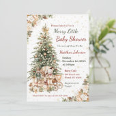 Boho Neutrale Kerst Baby Shower Kaart (Staand voorkant)