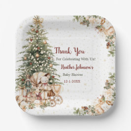 Boho Neutrale Kerst Baby Shower Papieren Bordje