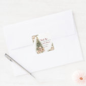 Boho Neutrale Kerst Baby Shower Vierkante Sticker (Envelop)