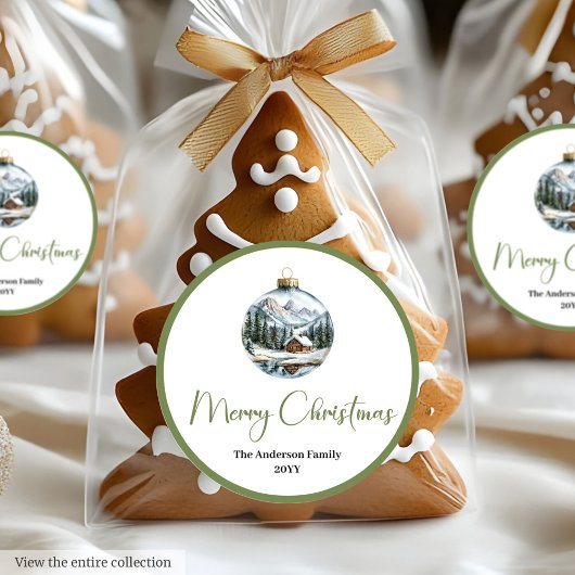 Boho Neutrale Kerst Scene Elegante Kerst Label