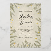 Boho neutrale Kerstmis Brunch Folie Uitnodiging (Voorkant)