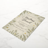 Boho neutrale Kerstmis Brunch Folie Uitnodiging (Gedraaid)