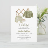 Boho Neutrale Kleren Baby Shower Kaart (Staand voorkant)