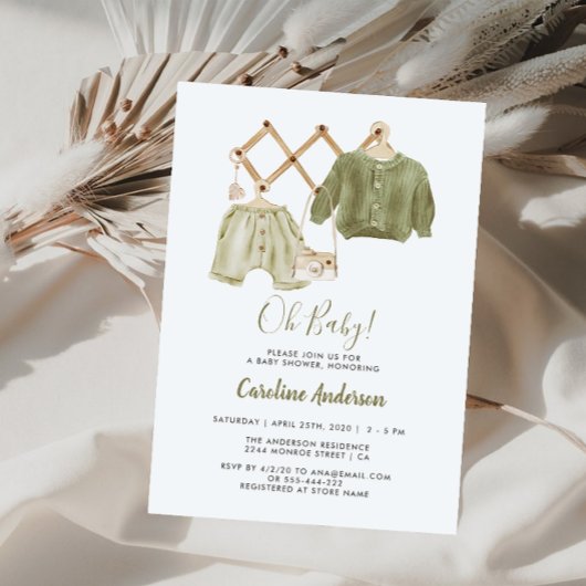Boho Neutrale Kleren Baby Shower Kaart