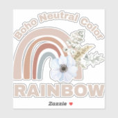 Boho neutrale kleur bloemrijke regenboog klassieke sticker (Vel)