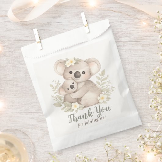 Boho Neutrale Koala Baby Borrel Bedankzakje (Geknipt)